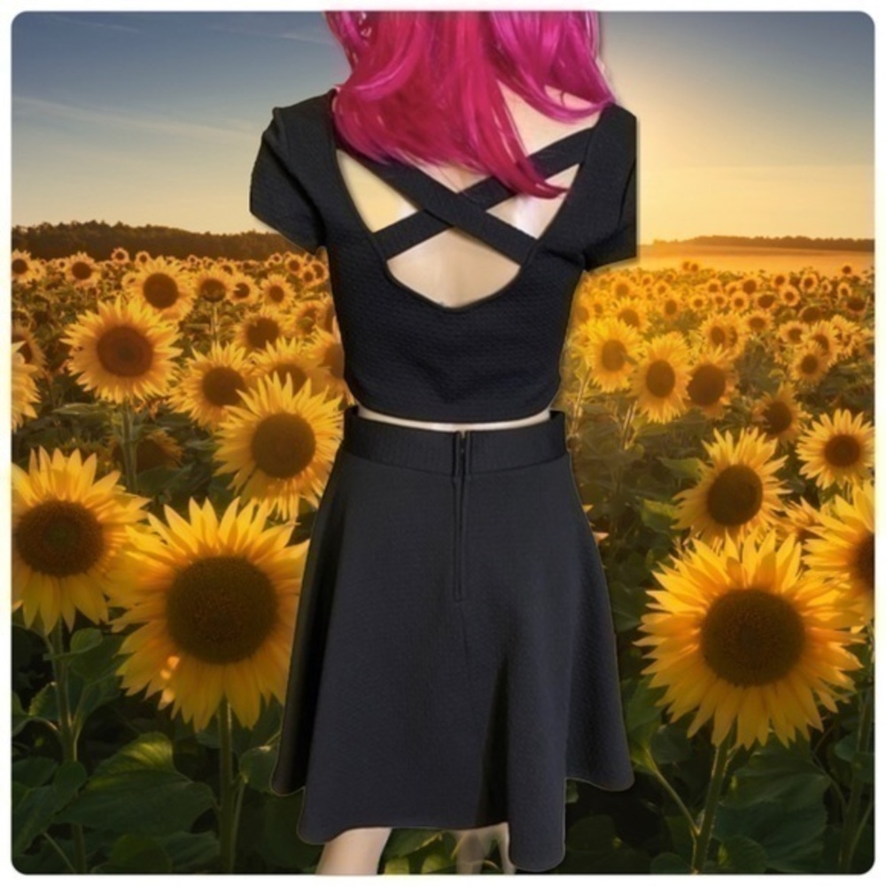 TRIXXI 2 PC SHORT SKIRT MIDRIFF CROP SET DRESS 5